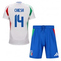 Maglie da calcio Italia Federico Chiesa #14 Seconda Maglia Bambino Europei 2024 Manica Corta (+ Pantaloni corti)